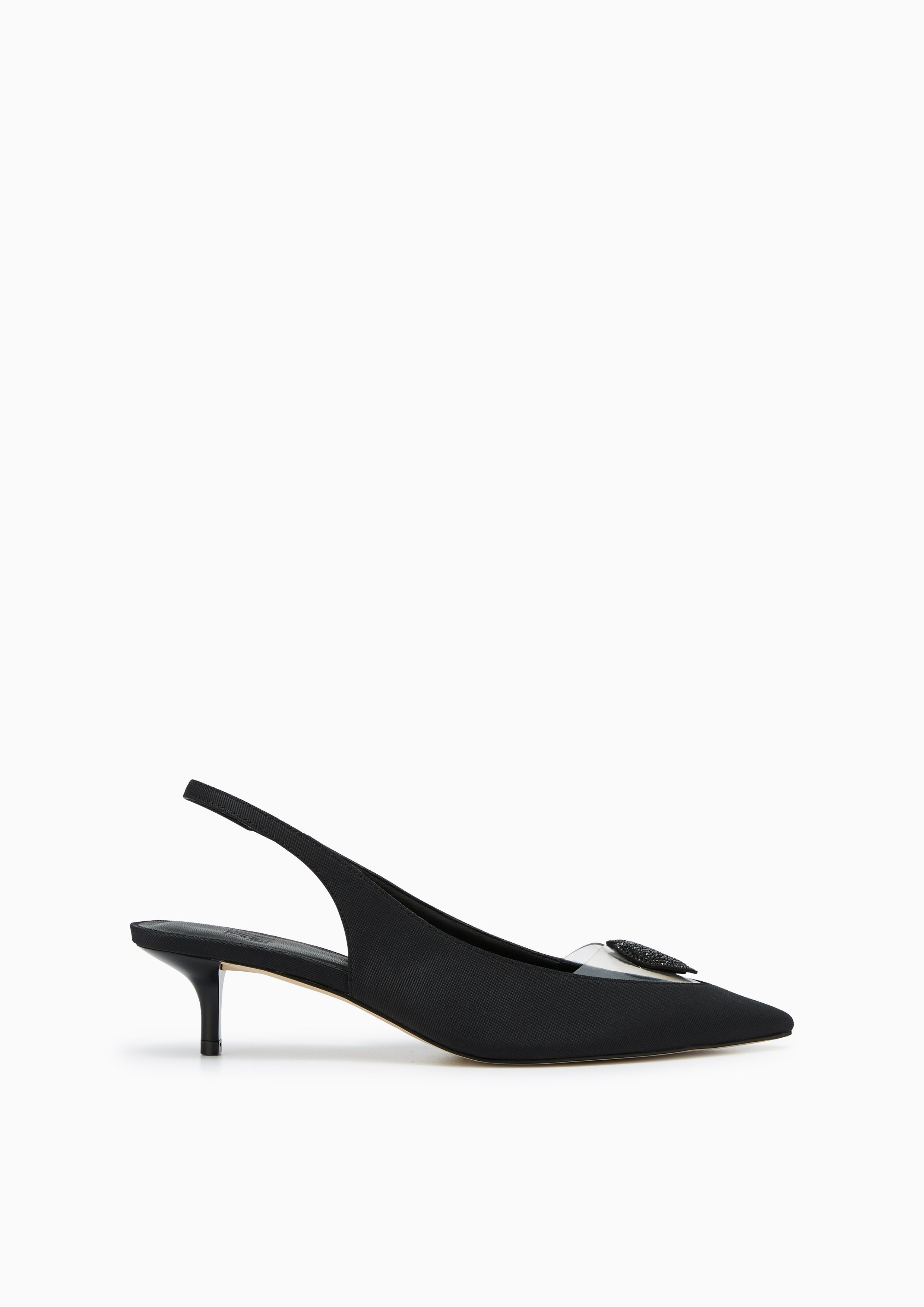 Bassy Baby Mid Heel Slingbacks Black