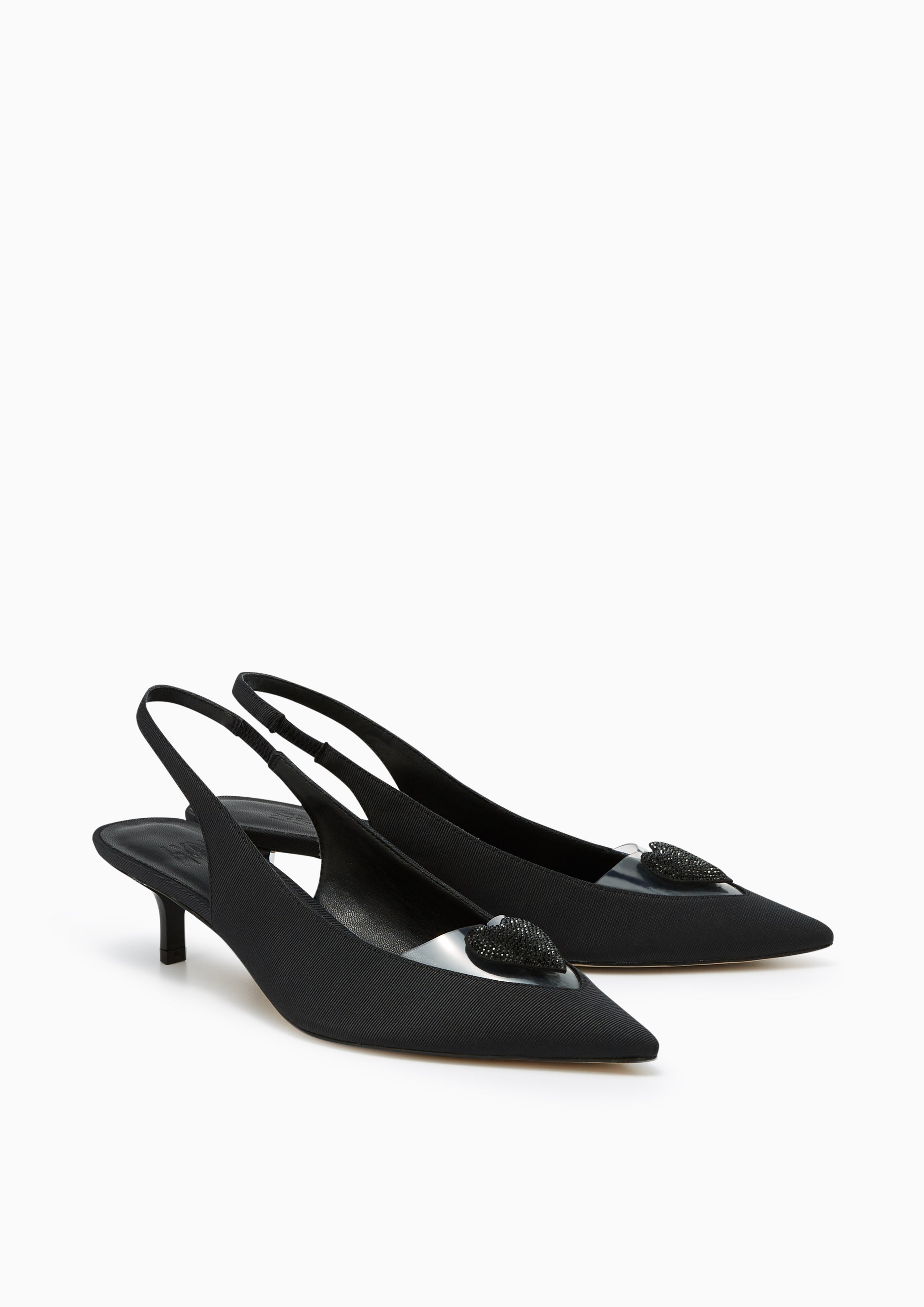 Bassy Baby Mid Heel Slingbacks Black