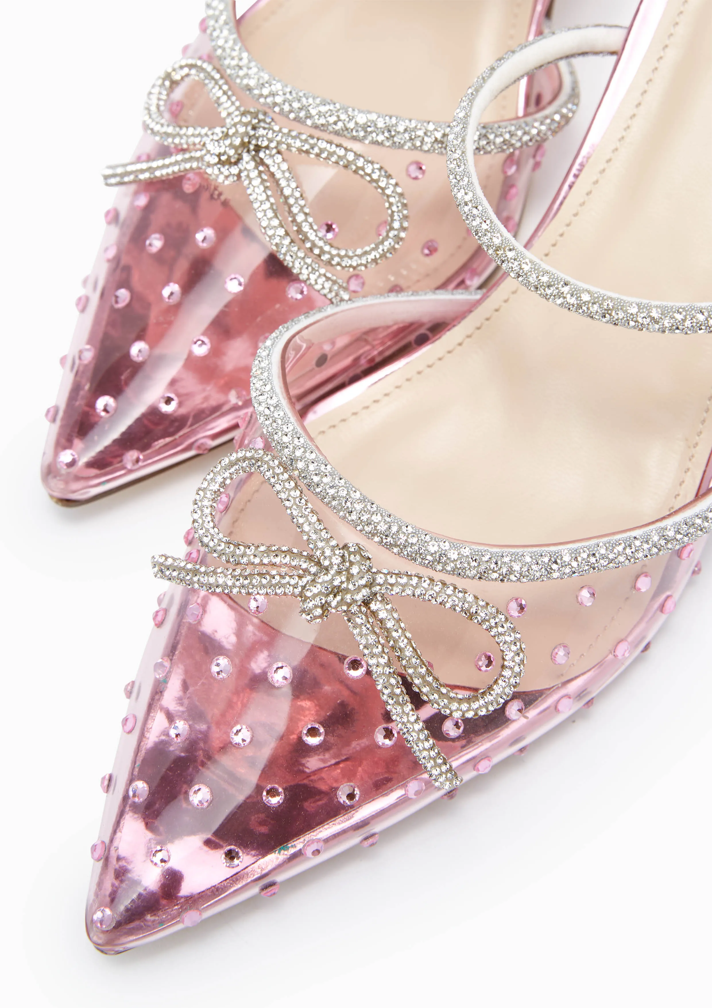 Ison Clear Mid Heel Pumps Pink - Lyn TH