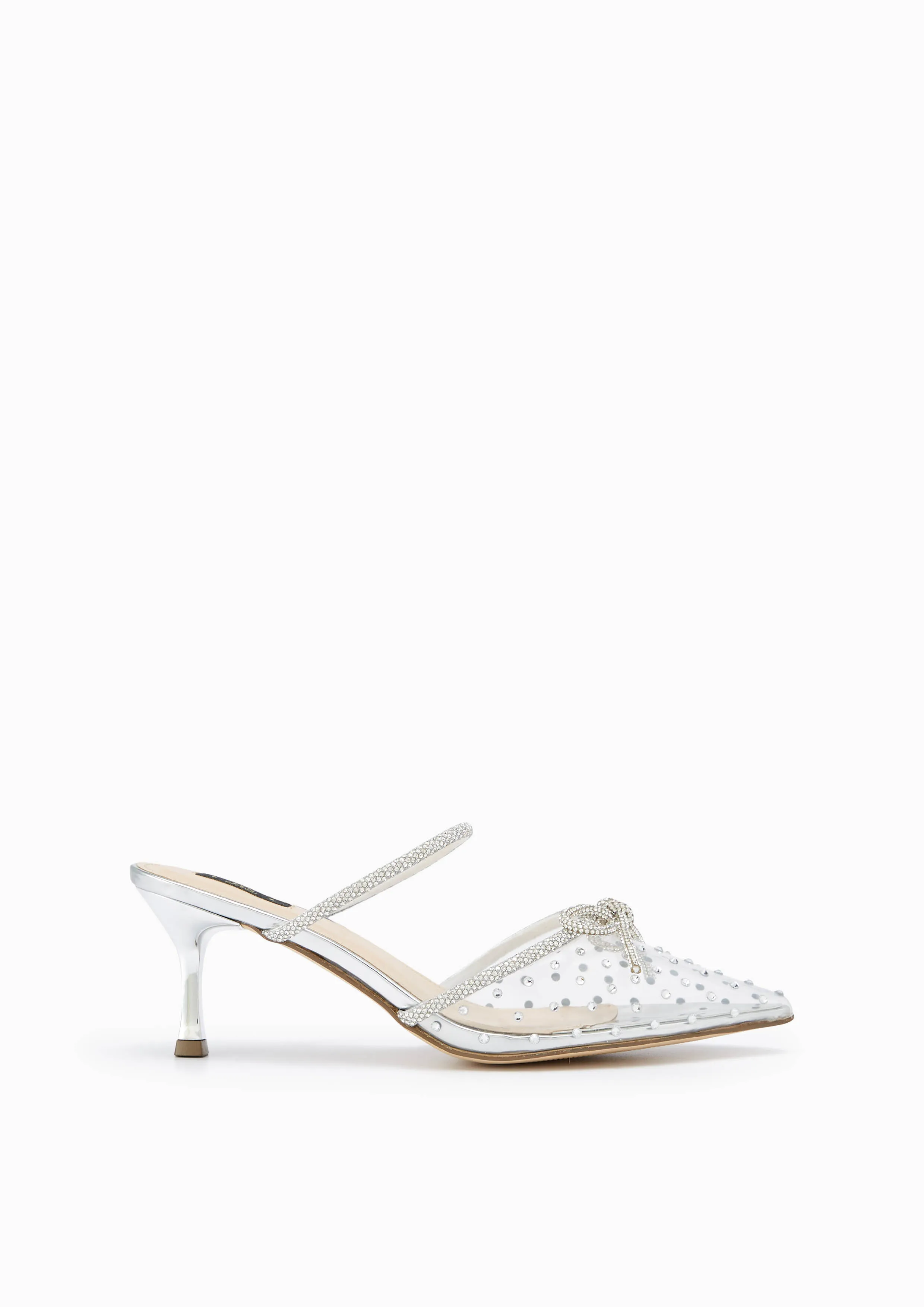 Ison Clear Mid Heel Pumps White - Lyn TH