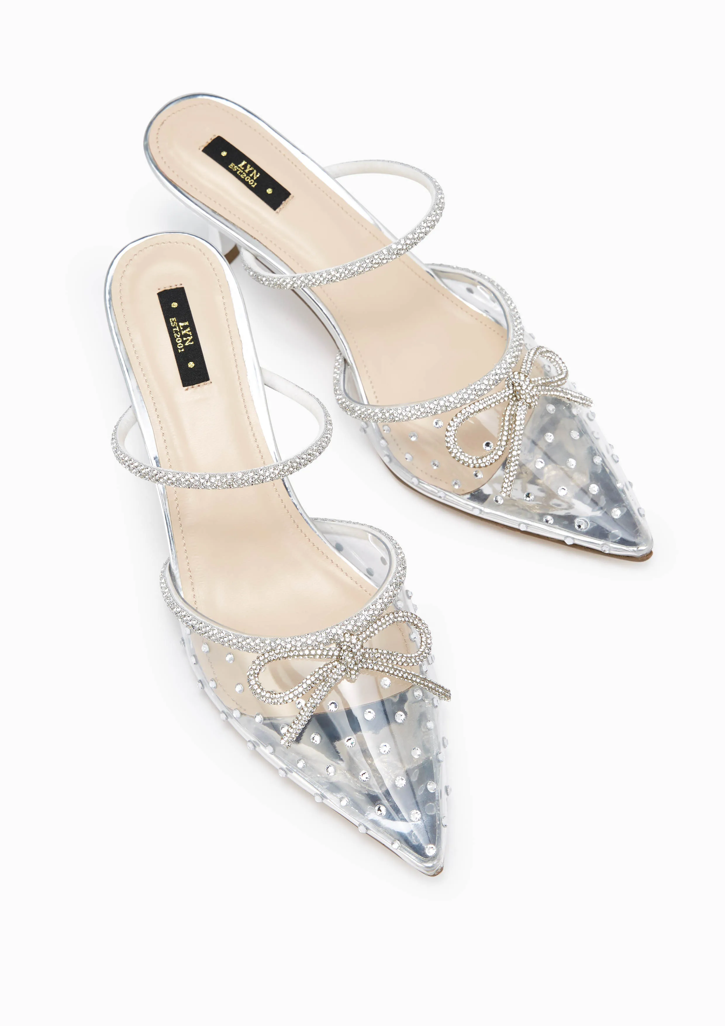 Ison Clear Mid Heel Pumps White - Lyn TH